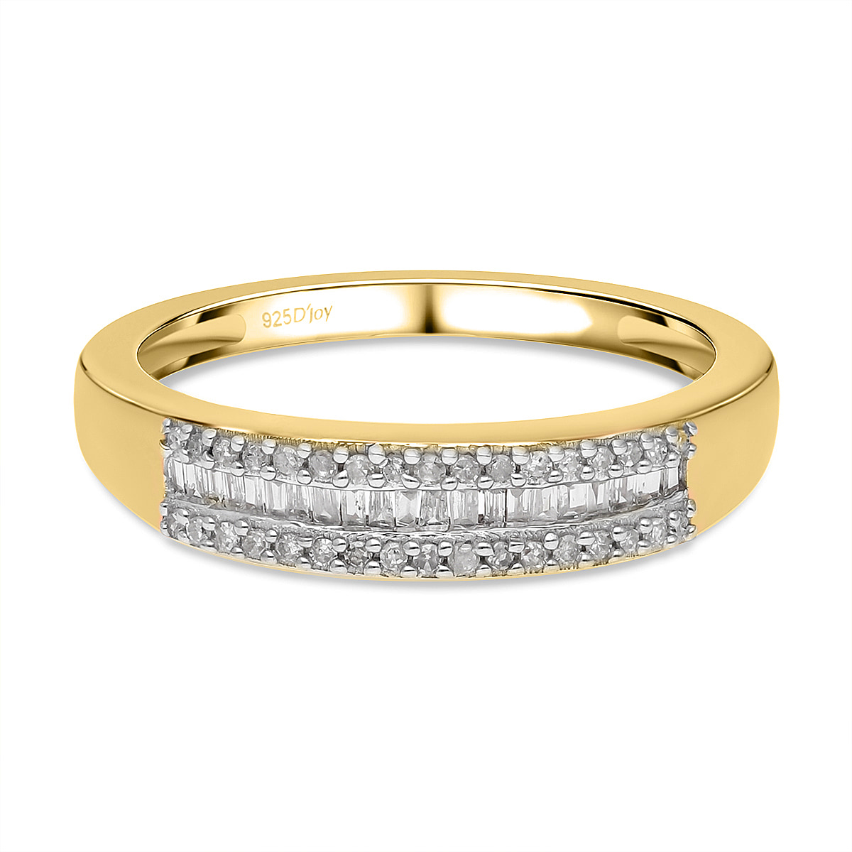 The Ultimate Diamond Wedding Band Ring in 18K Vermeil Yellow Gold Plated Sterling Silver