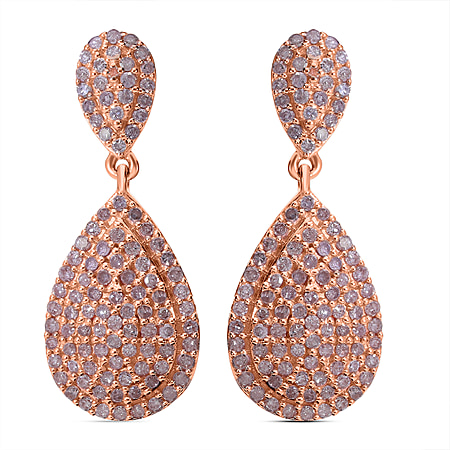 Red Carpet -9K Rose Gold SGL Certified Natural Pink Diamond Earrings 1.01 Ct