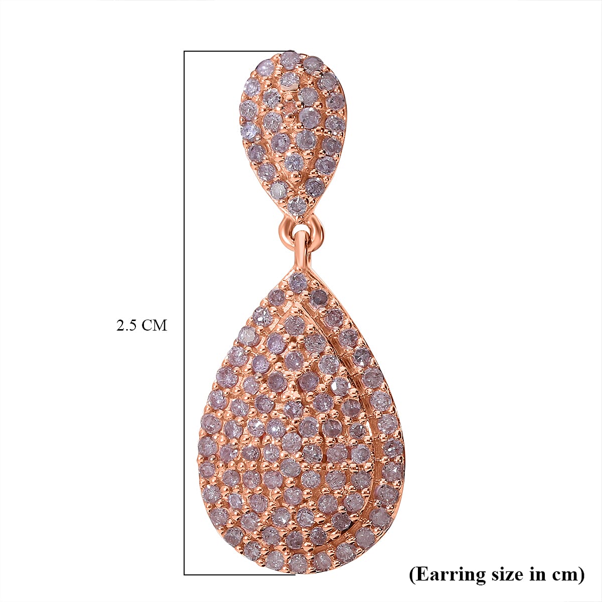 Red Carpet -9K Rose Gold SGL Certified Natural Pink Diamond Earrings 1.01 Ct