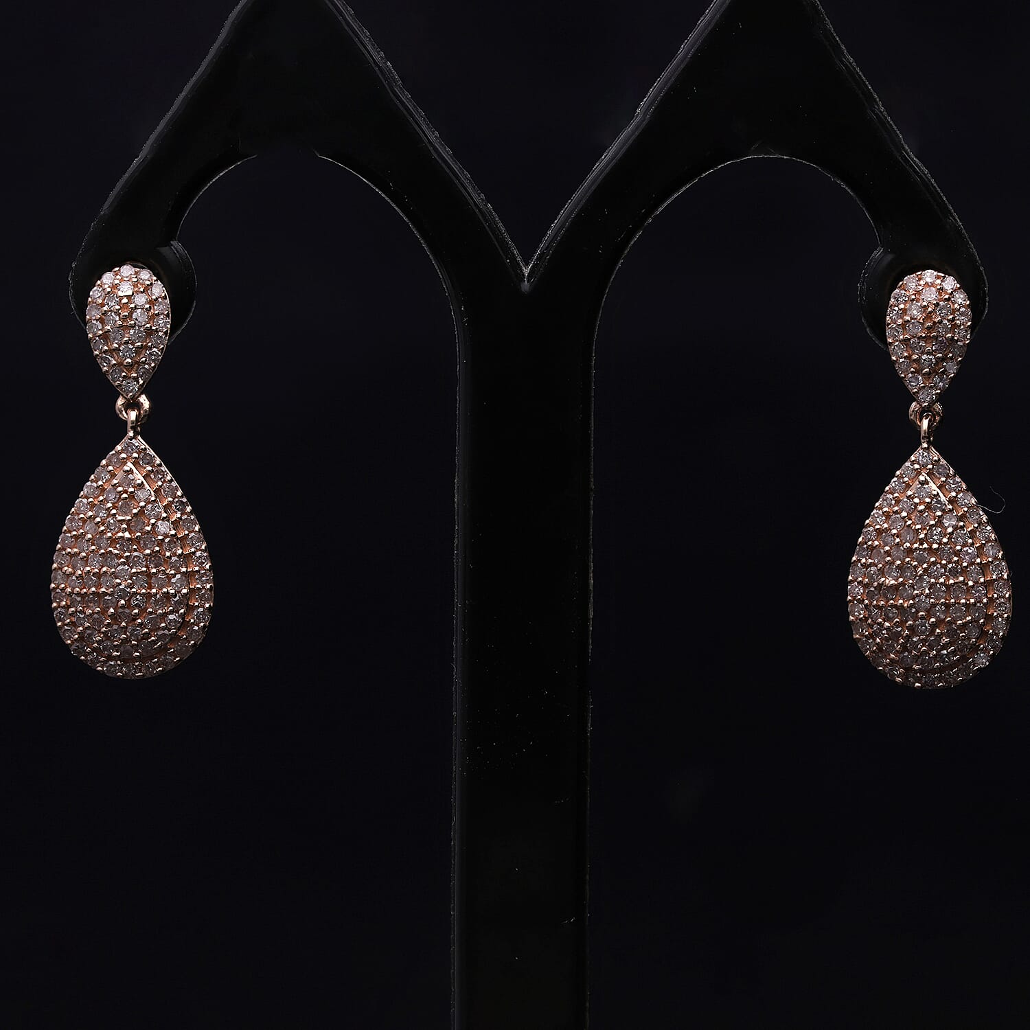 Red Carpet -9K Rose Gold SGL Certified Natural Pink Diamond Earrings 1.01 Ct