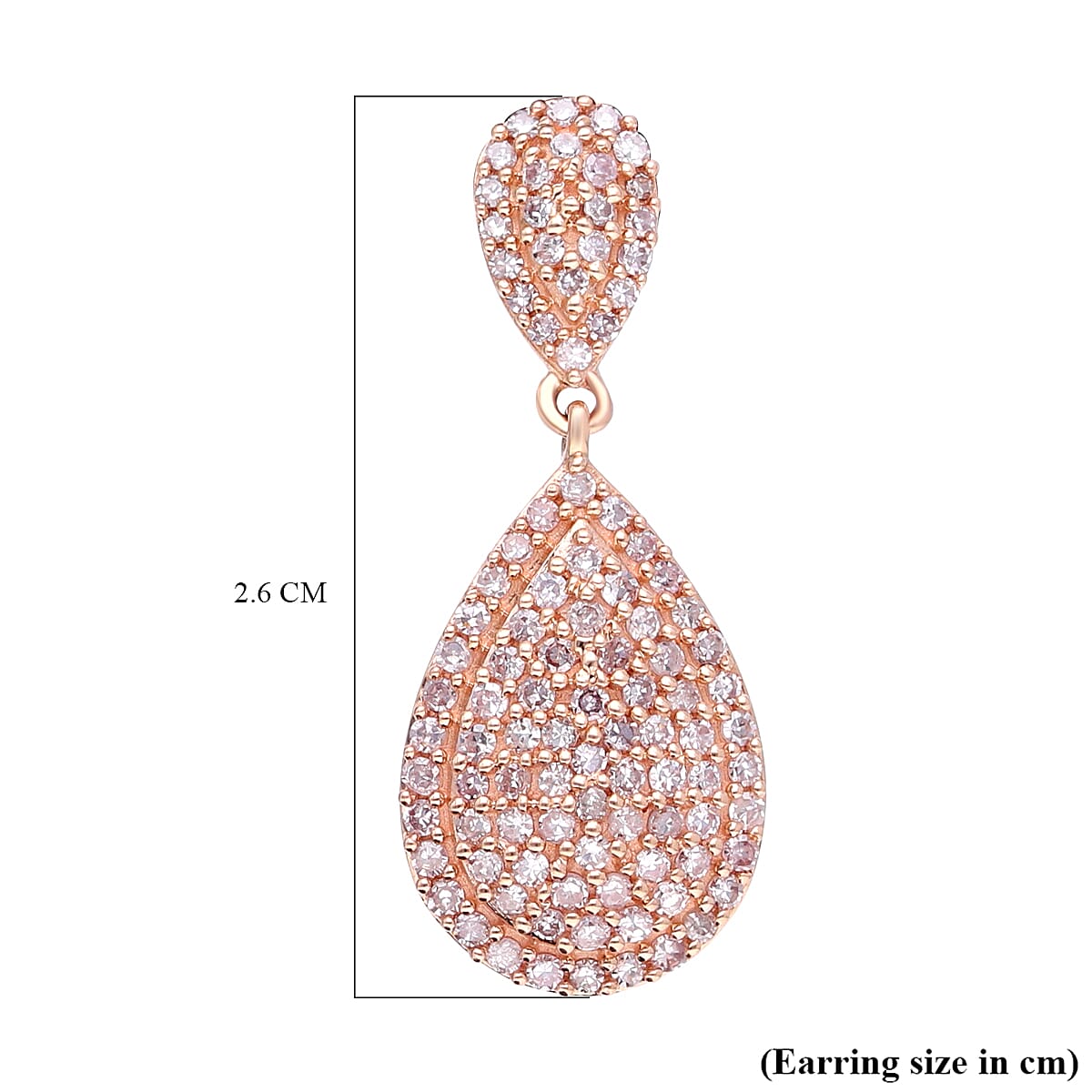 Red Carpet -9K Rose Gold SGL Certified Natural Pink Diamond Earrings 1.01 Ct