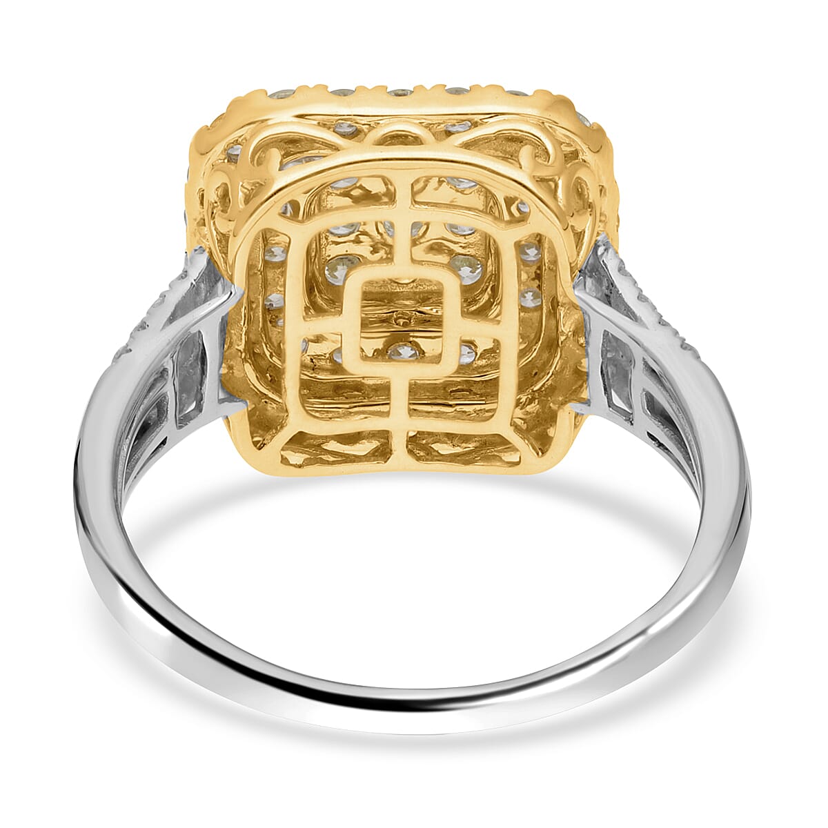 NY Closeout - 14K Yellow & White Gold SGL Certified Natural Intense Yellow & White Diamond (I1-I2-GH) Ring 2.00 Ct