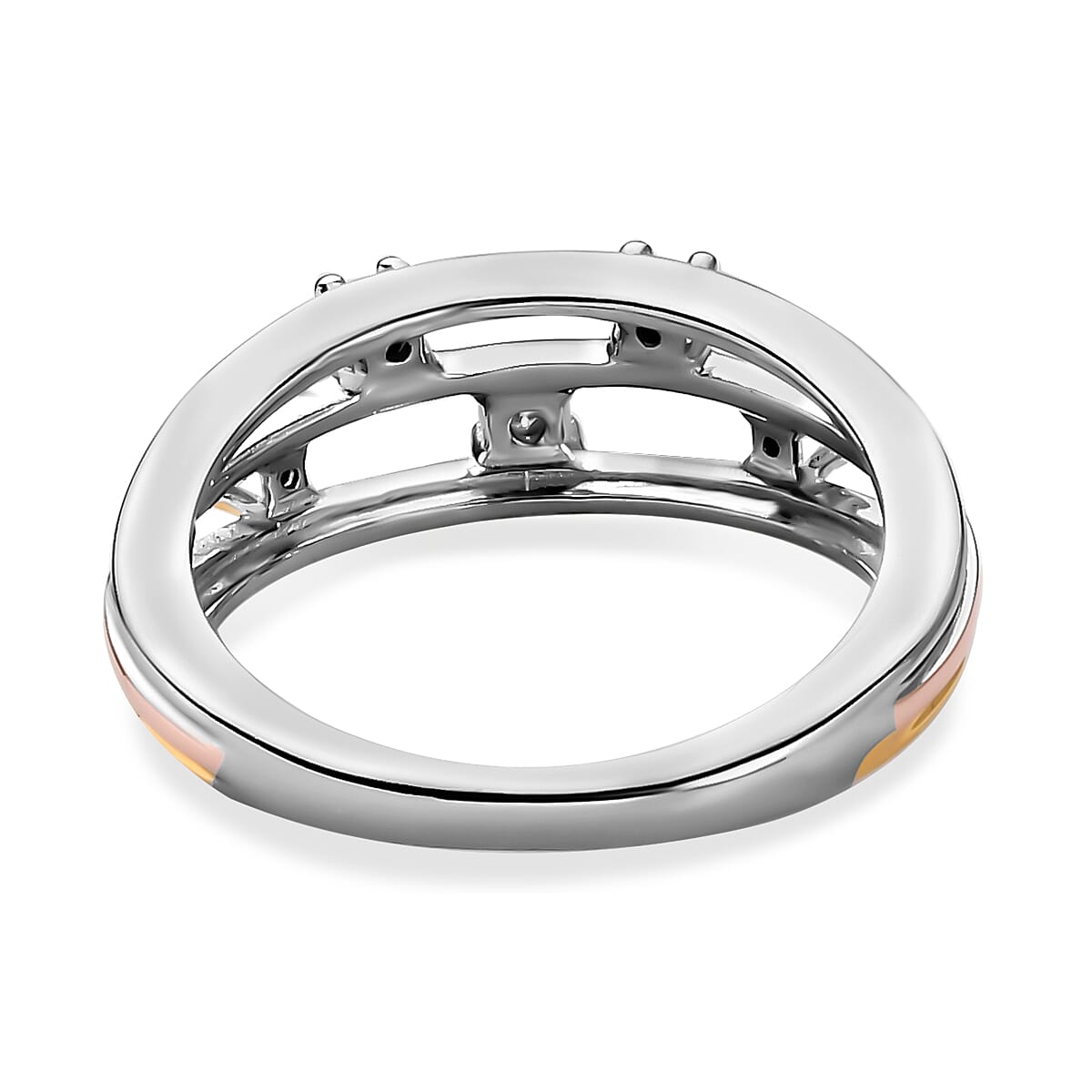 Moissanite Ring in Three-Tone Plating Moissanite Ring in Three-Tone Plating