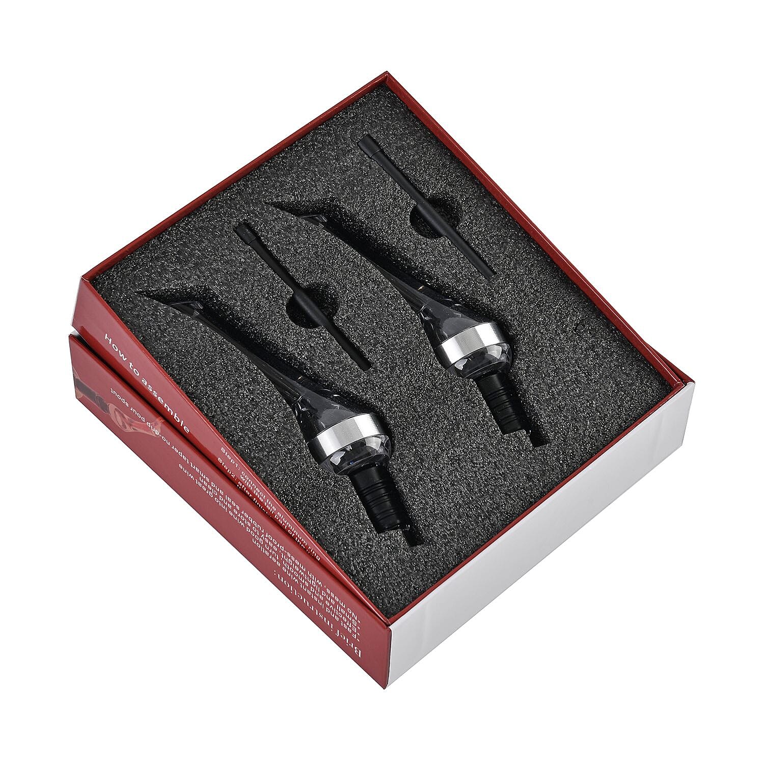 Set of 2  Wine Aerator - Silver & Transparent