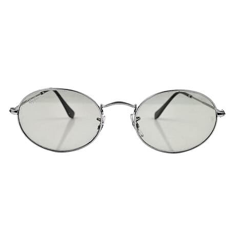 RAY BAN CLOSE OUT - Unisex Oval Metal Sunglasses - Silver Light Green