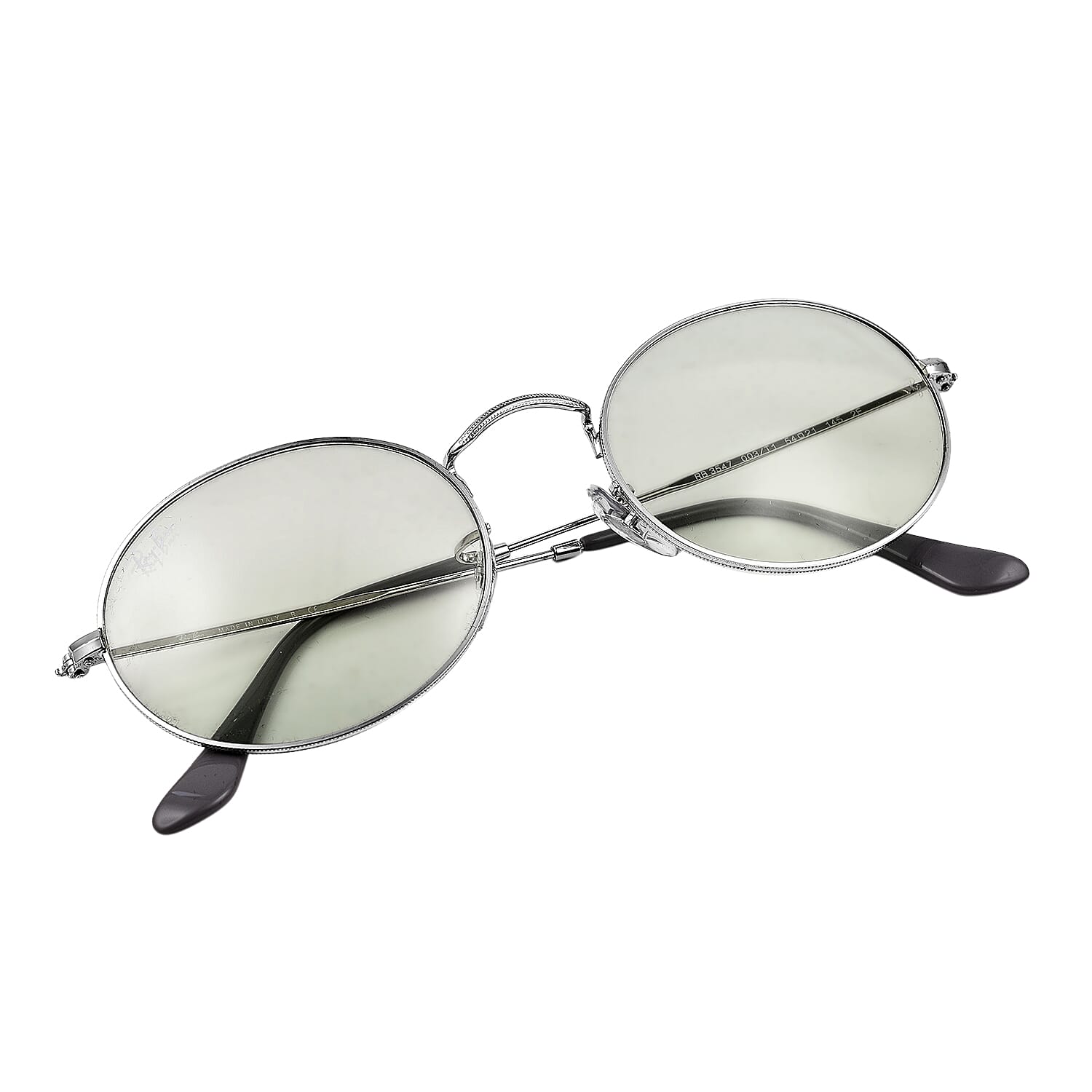 RAY BAN CLOSE OUT - Unisex Oval Metal Sunglasses - Silver Light Green
