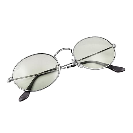 RAY BAN CLOSE OUT - Unisex Oval Metal Sunglasses - Silver Light Green