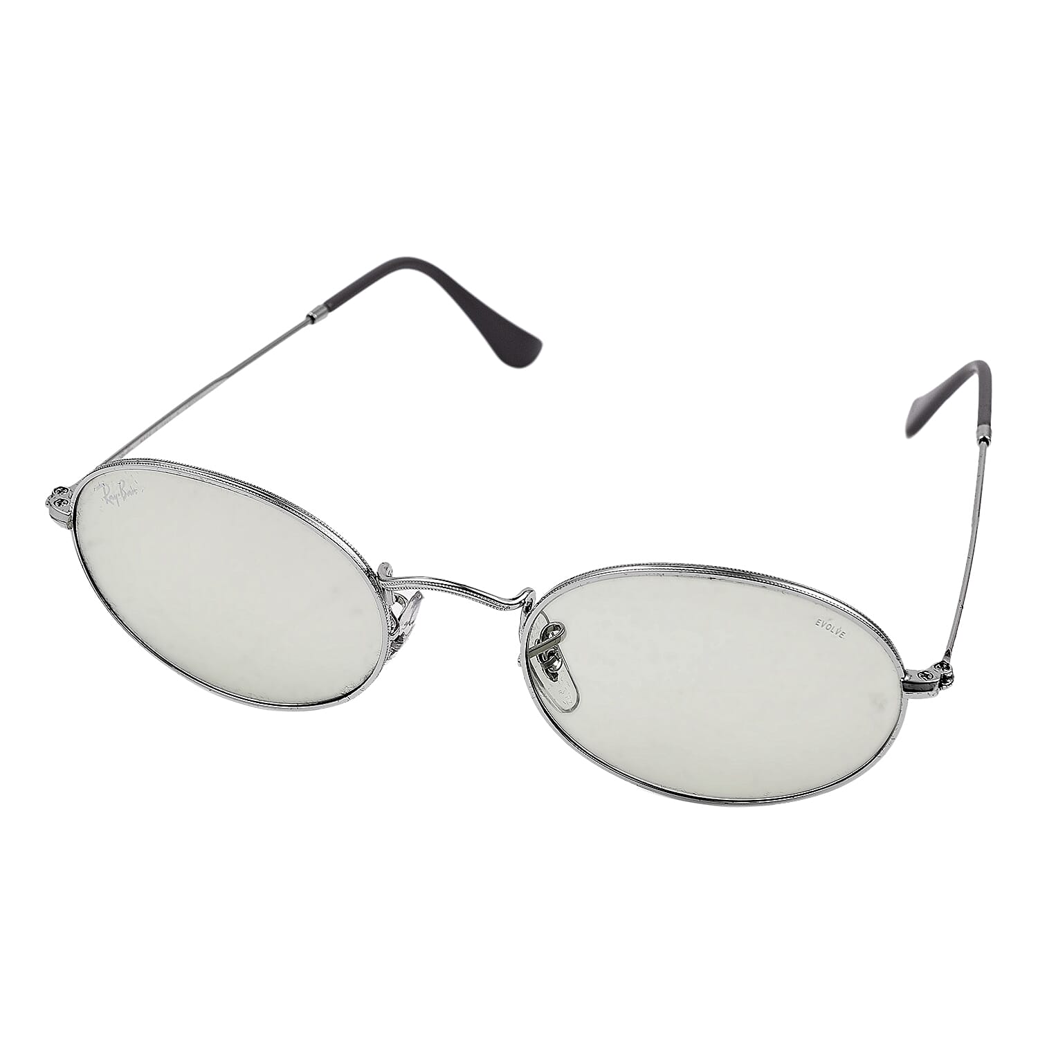 RAY BAN CLOSE OUT - Unisex Oval Metal Sunglasses - Silver Light Green