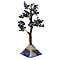 Rose Quartz Handmade Gemstone Tree of Life Table Decor with Orgone Pyramid Base (Size-22x7 Cm) - Purple