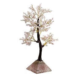 Green Aventurine Handmade Gemstone Tree of Life Table Decor with Orgone Pyramid Base