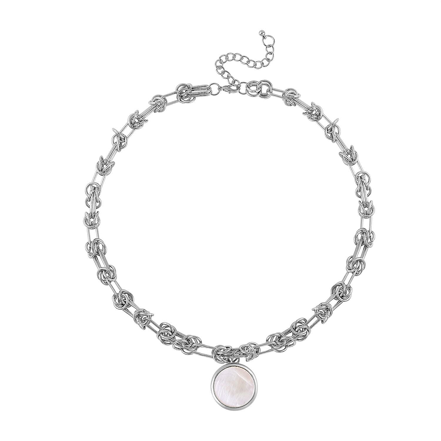 White Shell Pearl NecklaceE (Size - 20) 0.01 ct 0.010 Ct.