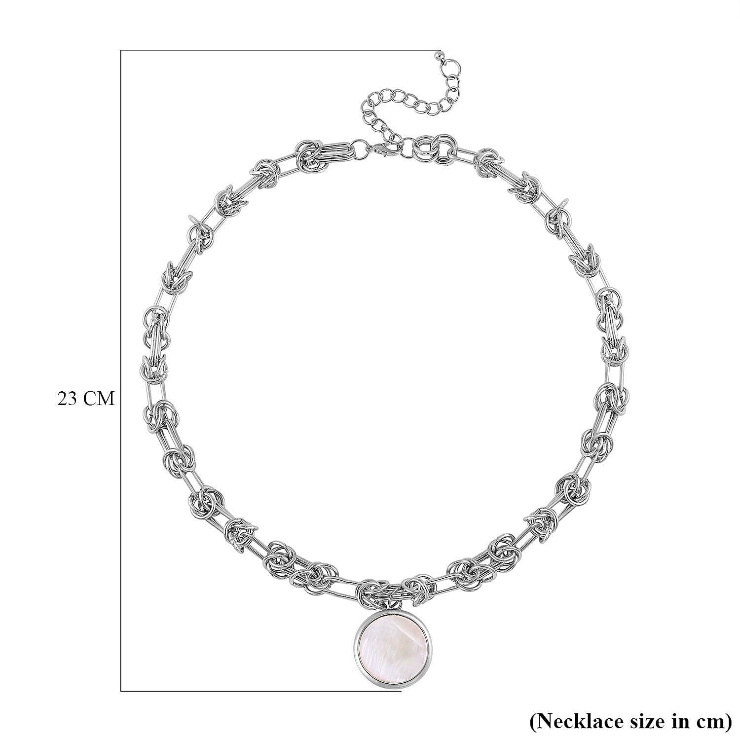 White Shell Pearl NecklaceE (Size - 20) 0.01 ct 0.010 Ct.