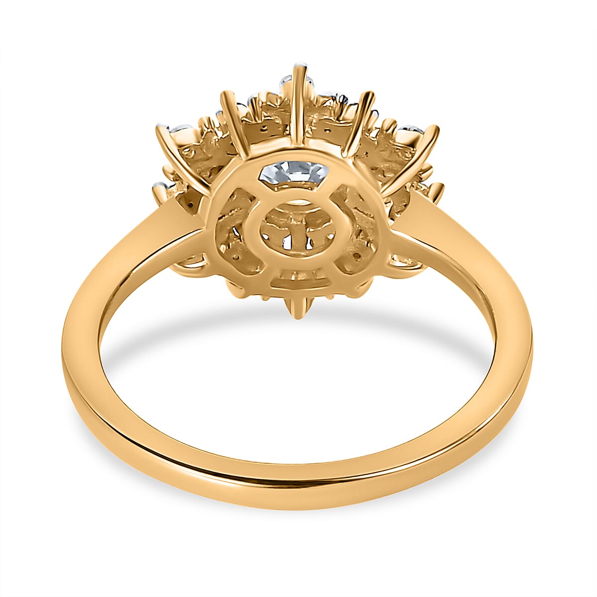 Moissanite Cluster Ring in Sterling Silver