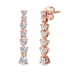 Moissanite  Dangling Earring in 18K Vermeil Rose Gold Plated Sterling Silver
