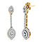 Moissanite Dangle Earrings in Platinum Overlay Sterling Silver 1.10 Ct