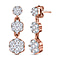 Moissanite Earrings in 18K Yellow Gold Vermeil Plated Sterling Silver 1.46 Ct, Silver Wt 6.07 GM