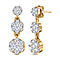 Moissanite Earrings in 18K Yellow Gold Vermeil Plated Sterling Silver 1.46 Ct, Silver Wt 6.07 GM