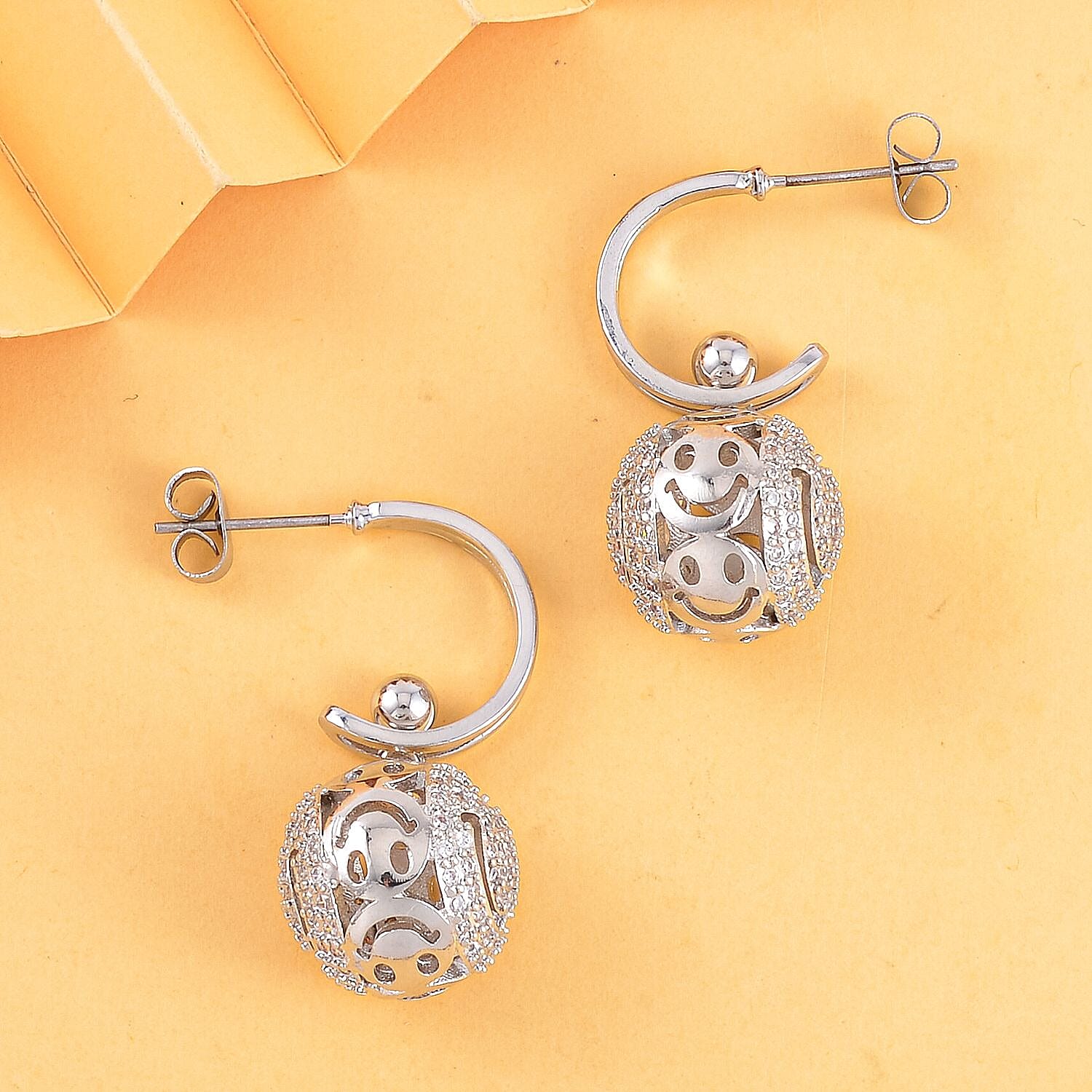 Simulated Diamond Smile Earrings