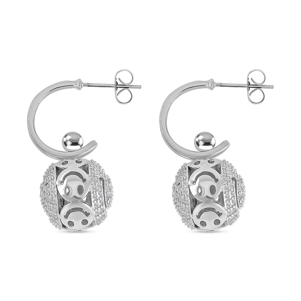 Simulated Diamond Smile Earrings