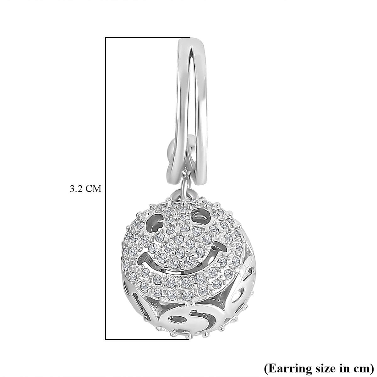 Simulated Diamond Smile Earrings