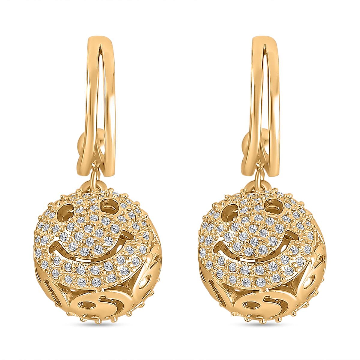 Simulated Diamond Smile Earrings