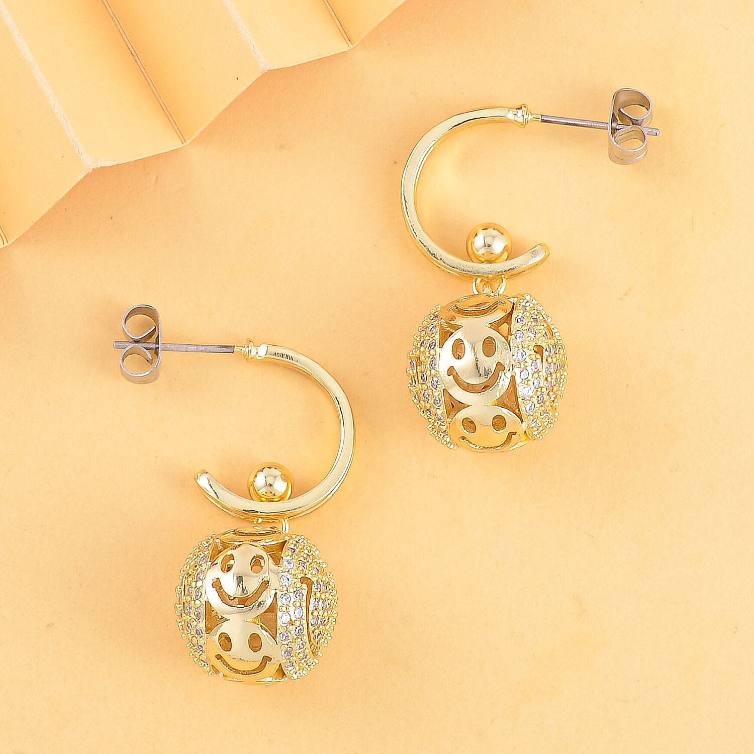 Simulated Diamond Smile Earrings