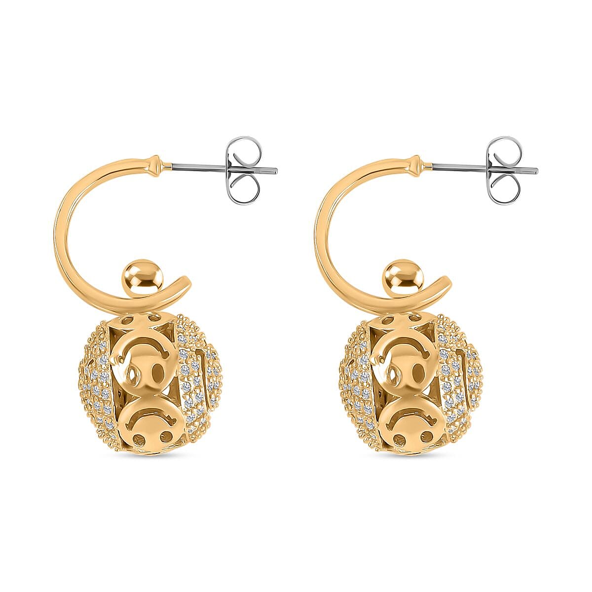 Simulated Diamond Smile Earrings