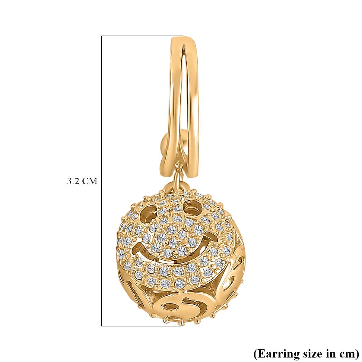 Simulated Diamond Smile Earrings