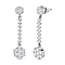 Moissanite Dangling Earrings in Platinum Overlay Sterling Silver 2.20 Ct.