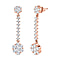 Moissanite Dangling Earrings in Platinum Overlay Sterling Silver 2.20 Ct.