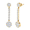Moissanite Dangling Earrings in 18K Yellow Gold Vermeil Plated Sterling Silver 2.20 Ct.