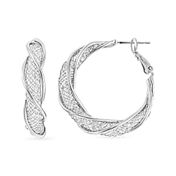 White Crystal Earring Pure White Brass 0.01 ct 0.010 Ct.