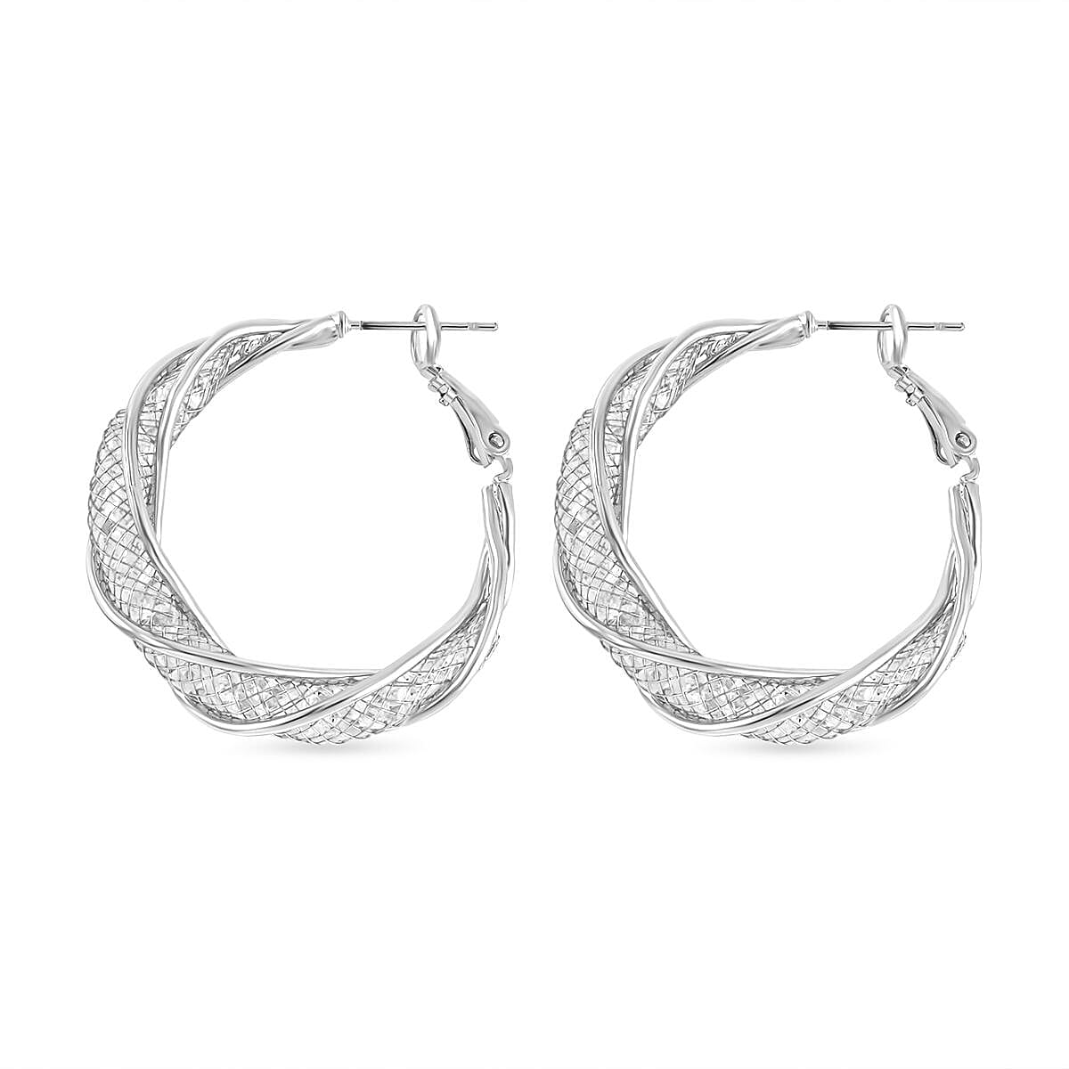 White Crystal Earring Pure White Brass 0.01 ct 0.010 Ct.