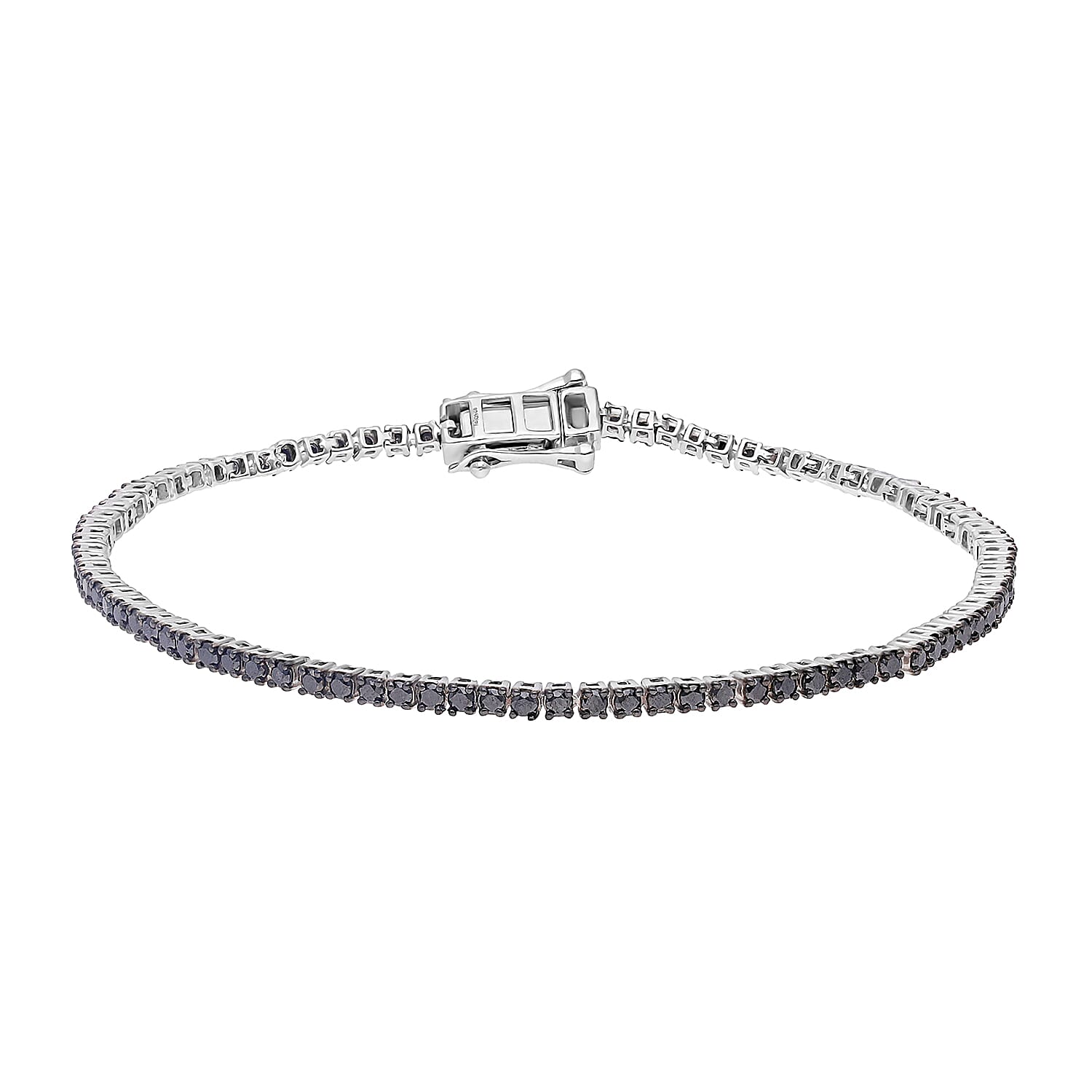 Limited- Black Diamond Bracelet (Size - 7.5) in Platinum Overlay Sterling Silver 2.09 Ct, Silver Wt. 5.29 Gms.