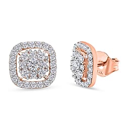 1.4 Ct. Moissanite Cluster Stud Earrings in Platinum Overlay Sterling Silver