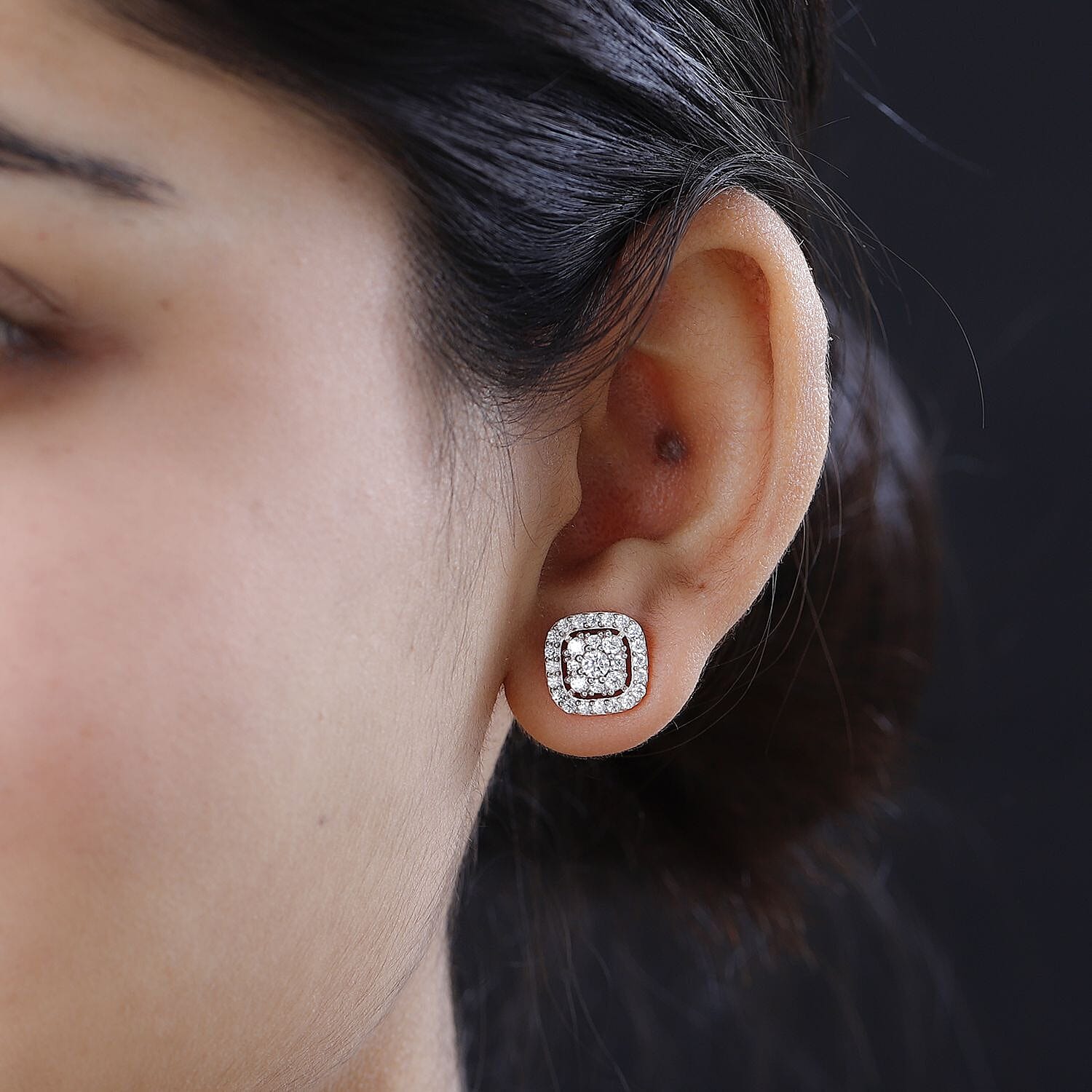 Moissanite Stud Earrings in 18K Yellow Gold Vermeil Plated Sterling Silver 1.40 Ct