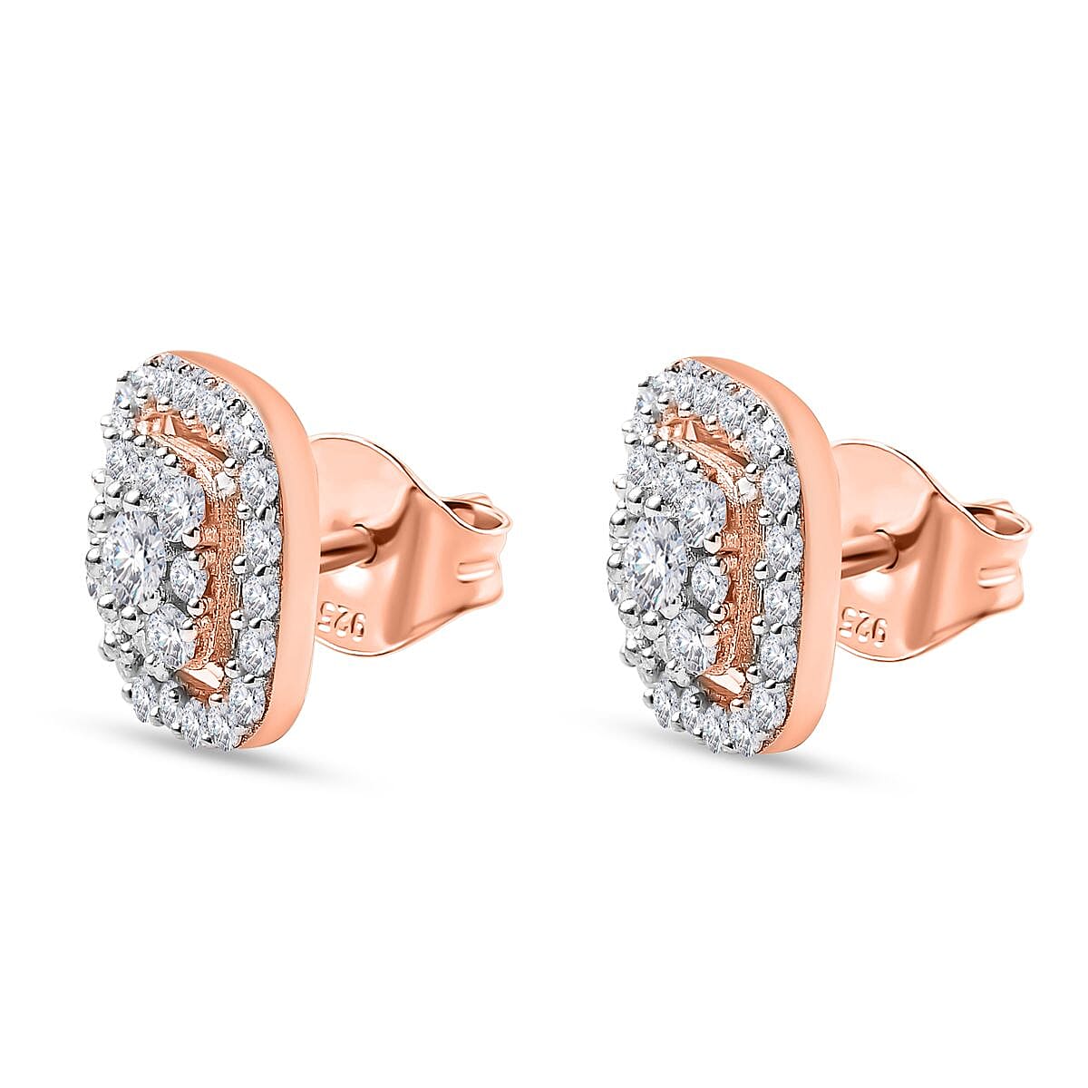 Moissanite Stud Earrings in 18K Yellow Gold Vermeil Plated Sterling Silver 1.40 Ct