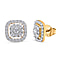 Moissanite Stud Earrings in 18K Yellow Gold Vermeil Plated Sterling Silver 1.40 Ct