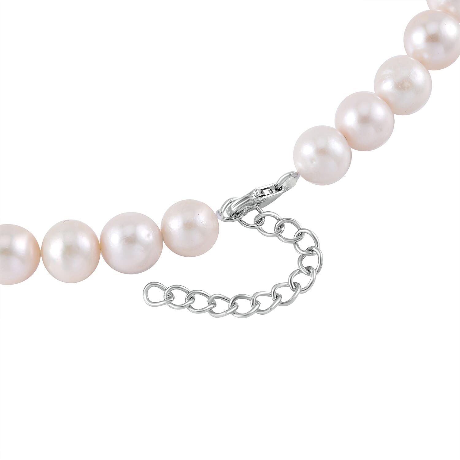 Lucy Q Pearl Drop Collection - Edison Pearl Necklace (Size - 20) in Rhodium Overlay Sterling Silver