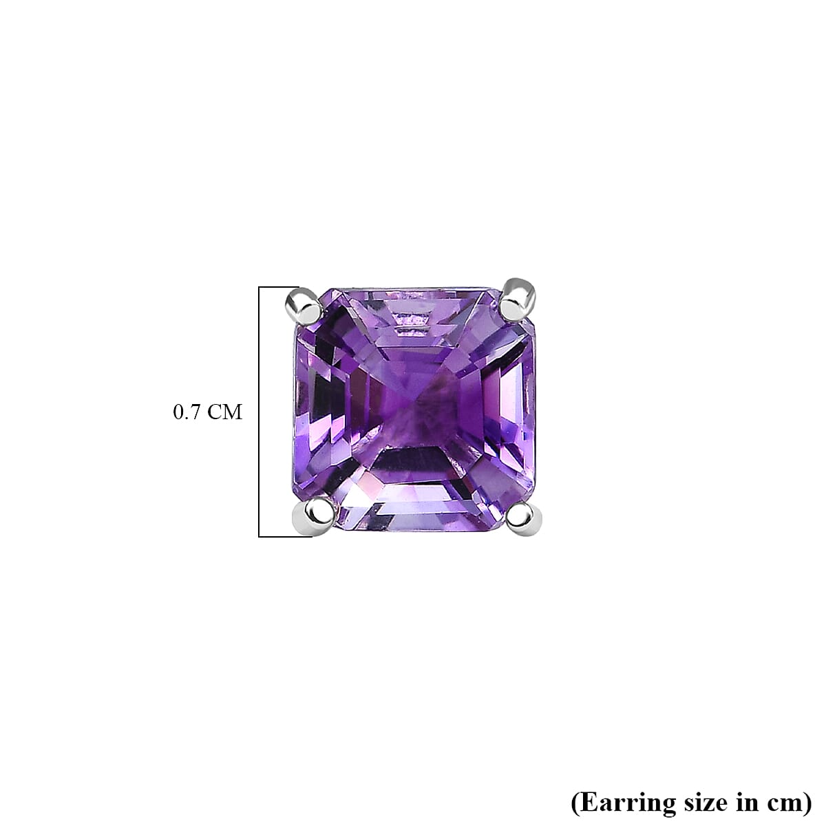 Moroccan Amethyst Solitaire Stud Earrings with Push Back in Sterling Silver 2.04 Ct.