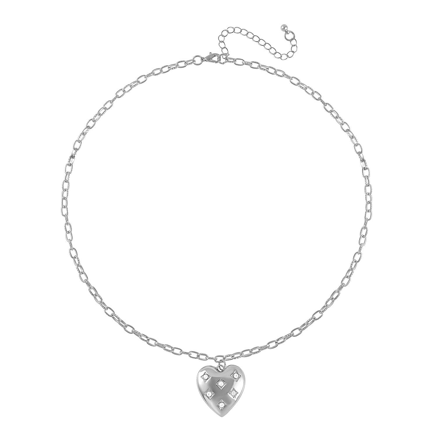 White Crystal NecklaceE (Size - 20) 0.01 ct 0.010 Ct.