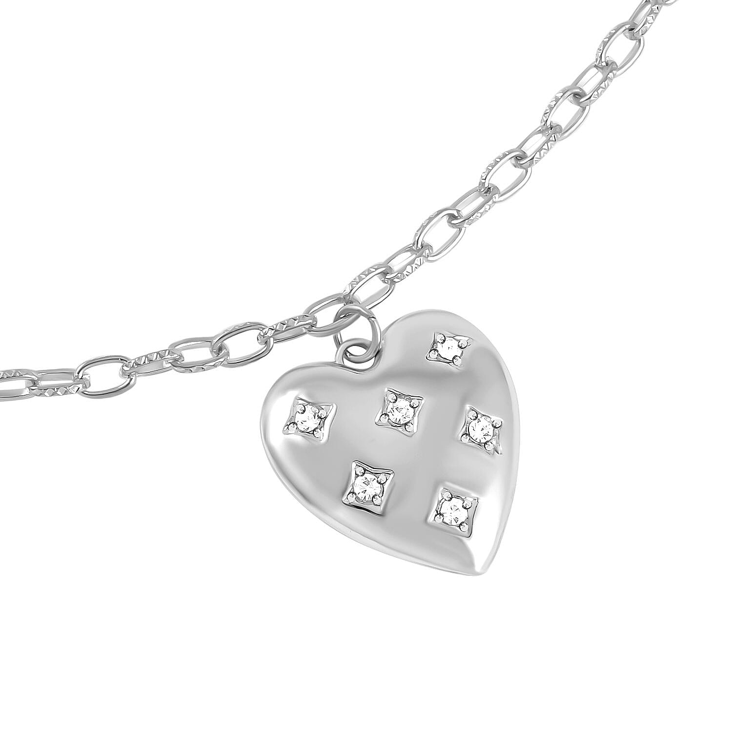 White Crystal NecklaceE (Size - 20) 0.01 ct 0.010 Ct.