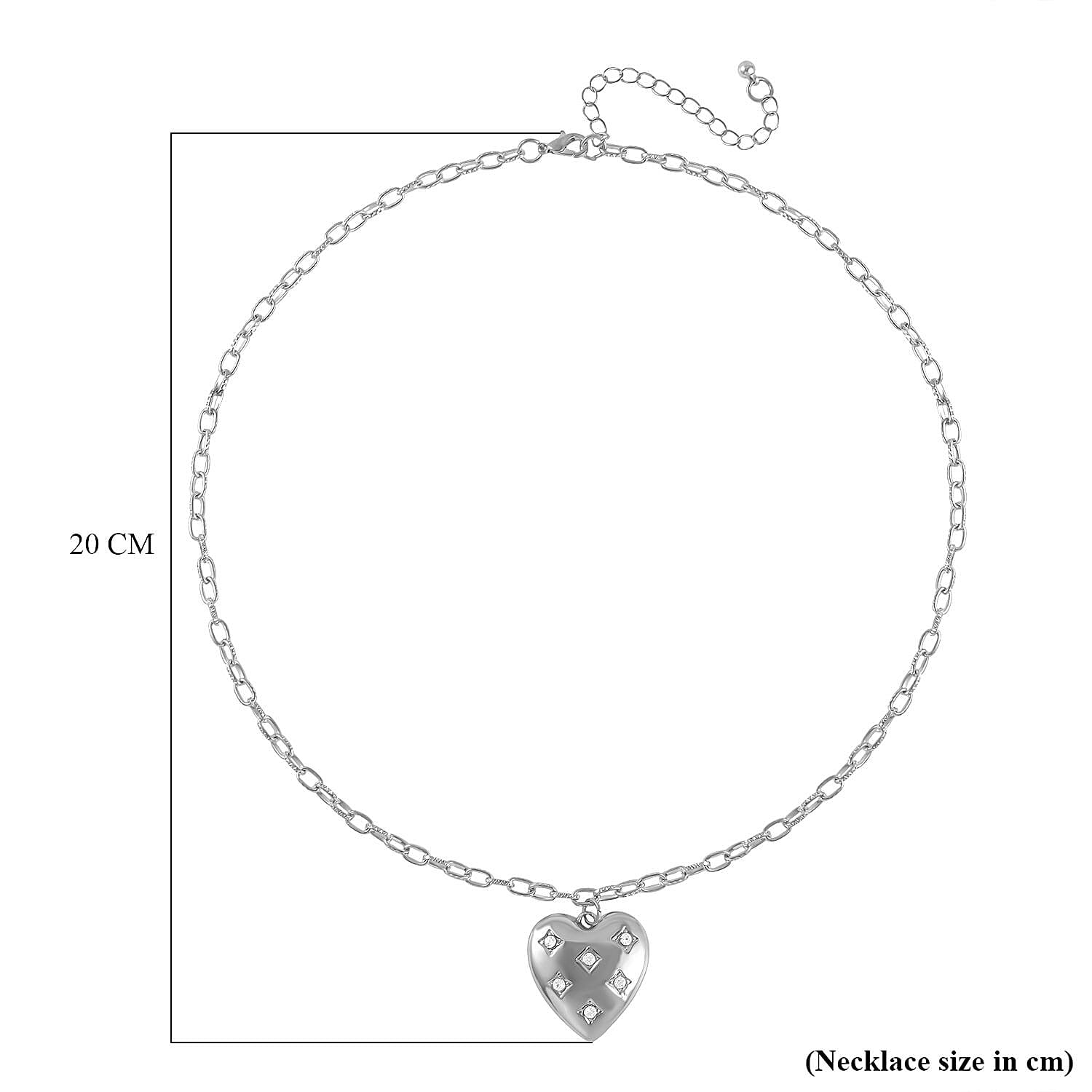 White Crystal NecklaceE (Size - 20) 0.01 ct 0.010 Ct.