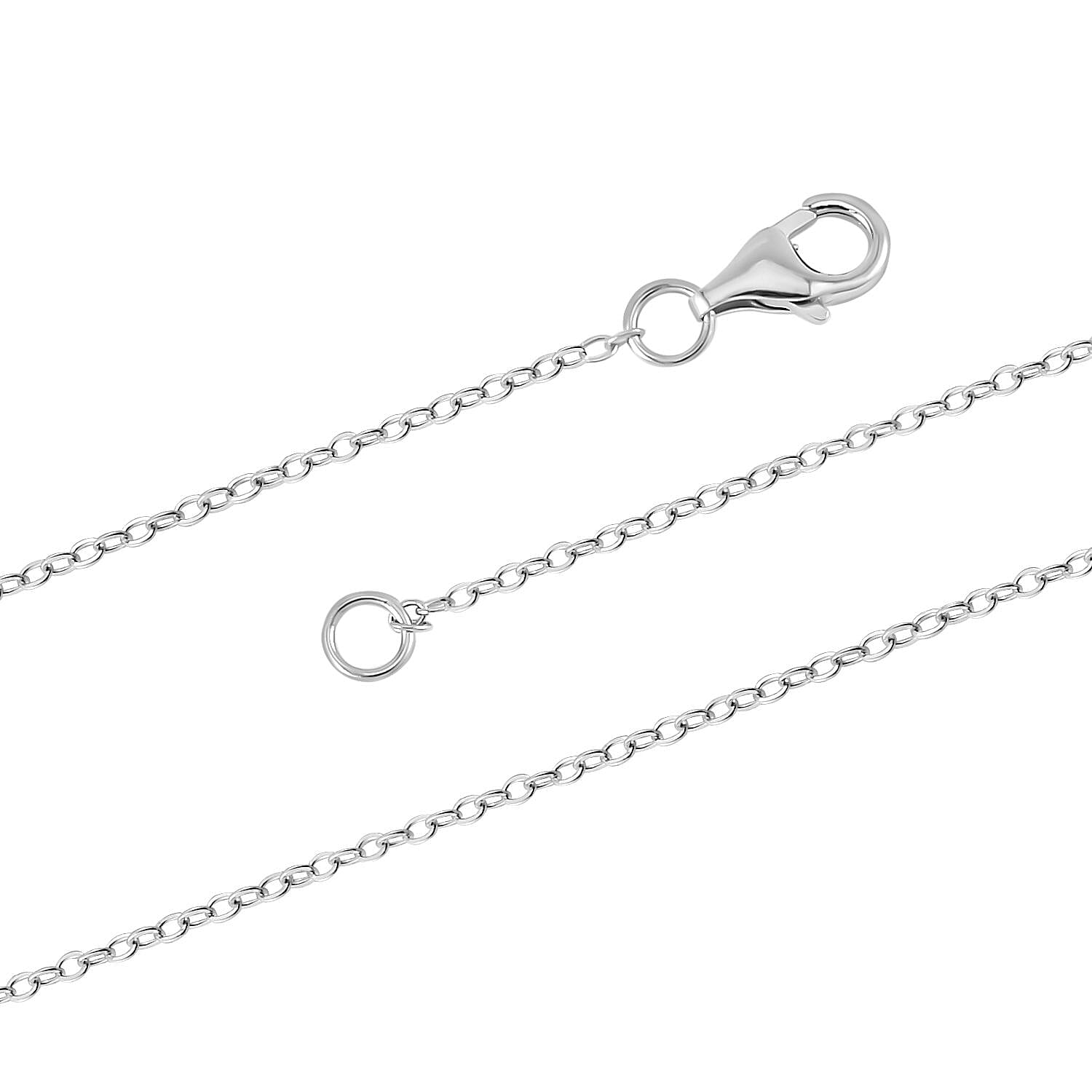 White Edison Pearl Necklace (Size - 20) in Rhodium Overlay Sterling Silver