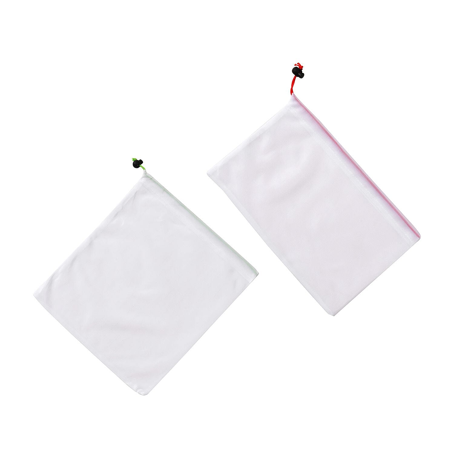 Set of 10 - Fruit Drawstring Eco-Friendly Mesh Bag Capacity - (4x14cm, 6x20cm) - White