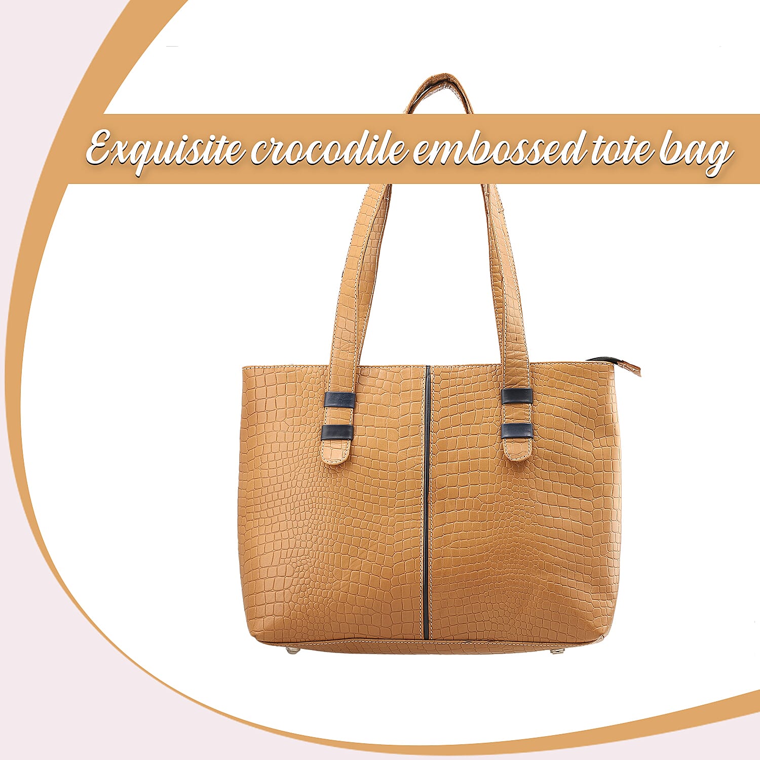 Crocodile Pattern Embossed Tote Bag