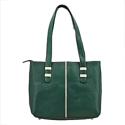 100% Genuine Leather Crocodile Embossed Tote Bag - Green