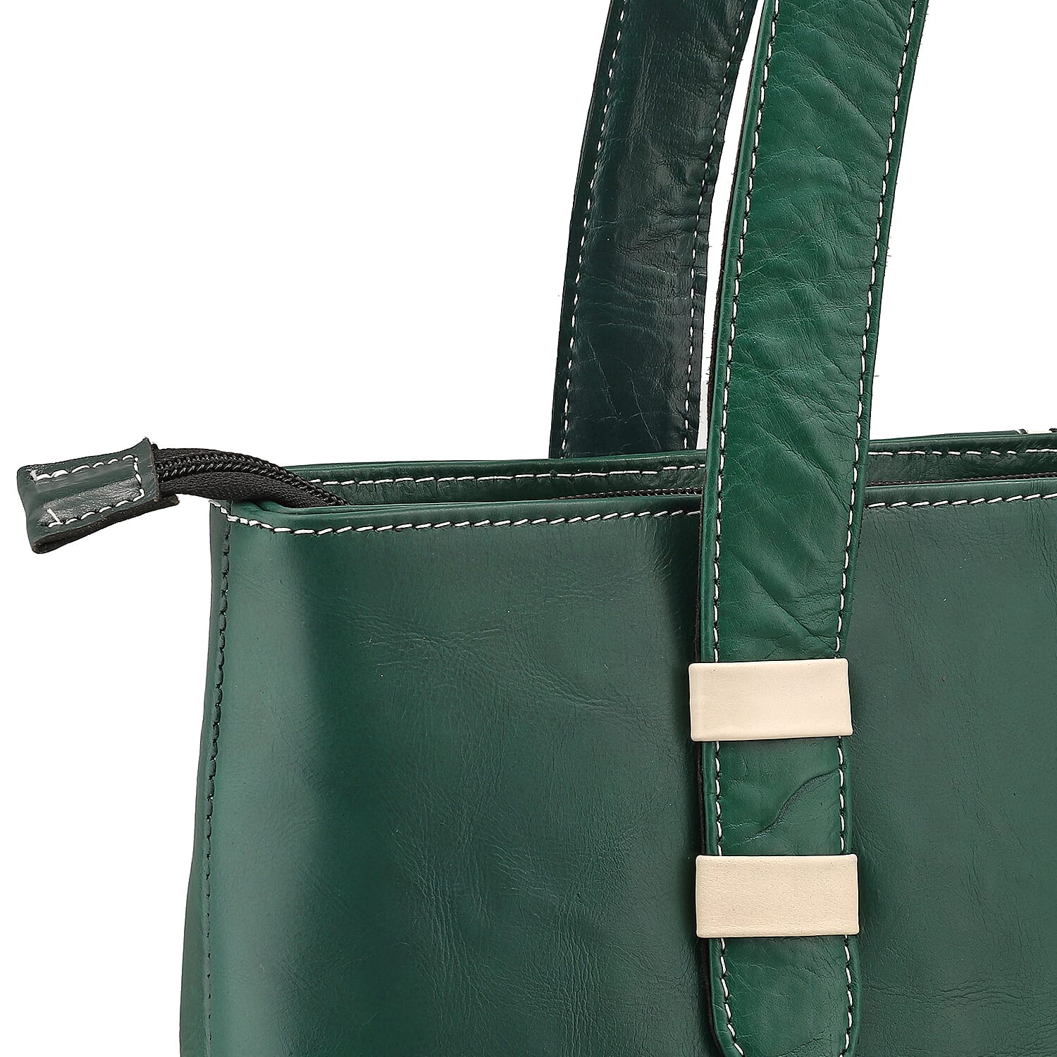 100% Genuine Leather Crocodile Embossed Tote Bag - Green