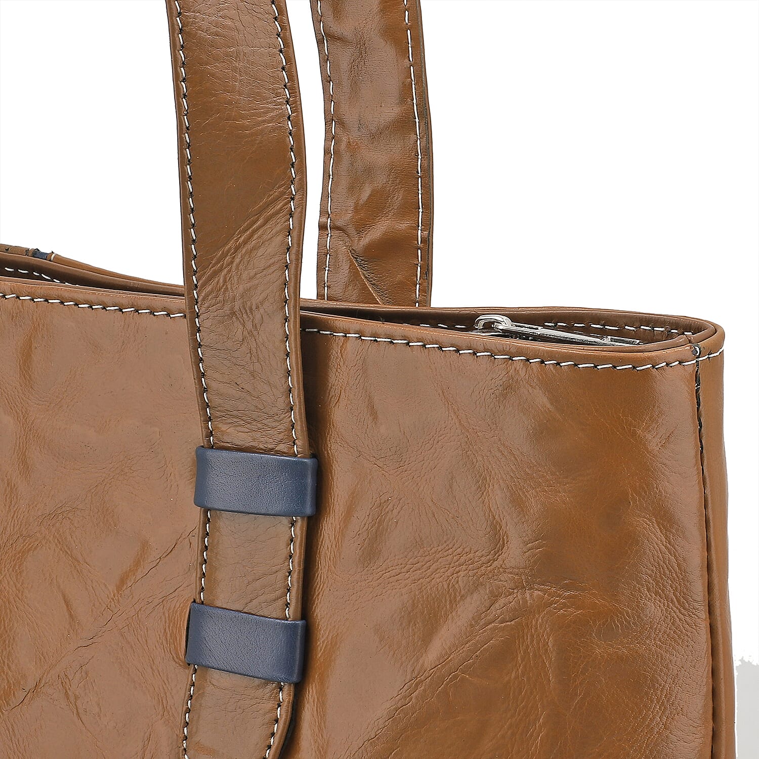 100% Genuine Leather Crocodile Embossed Tote Bag - Sand