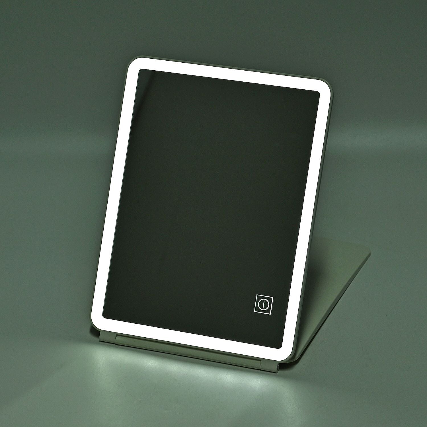 Foldable LED Lighted Makeup Mirror (1200mah Battery) - White (26 cm x 19 cm)